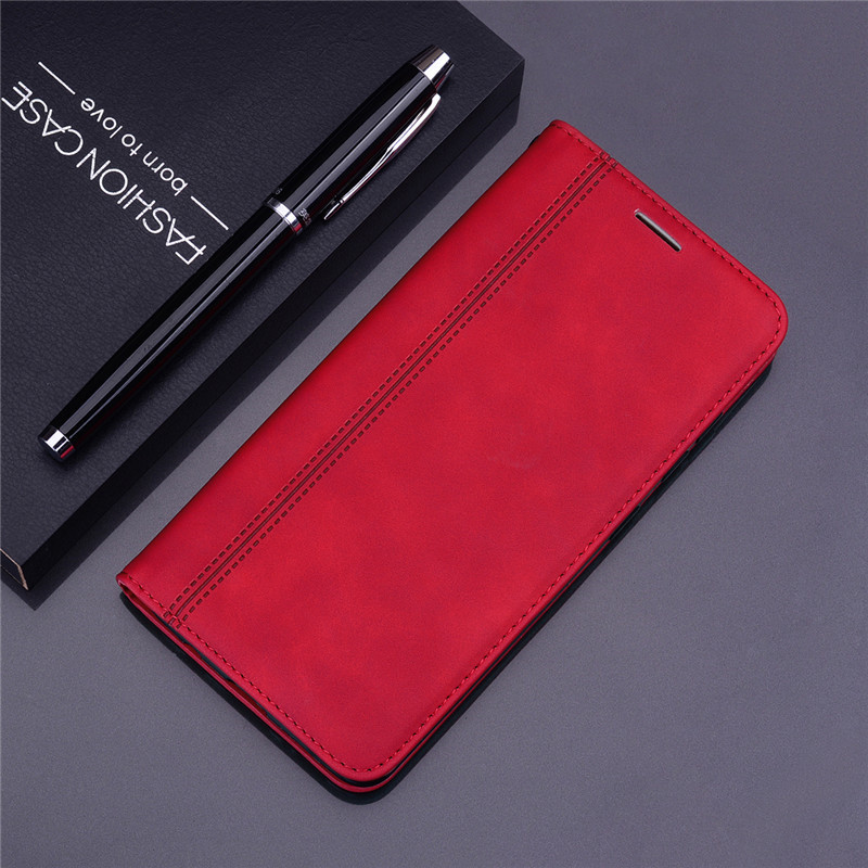 Note 9s Flip Phone Case For Xiaomi Redmi Note 9 Case Wallet Cover For Redmi Note 9 Pro Leather Case Book Style With Card Holder: Redmi Note 9 Pro / Red - Type 1