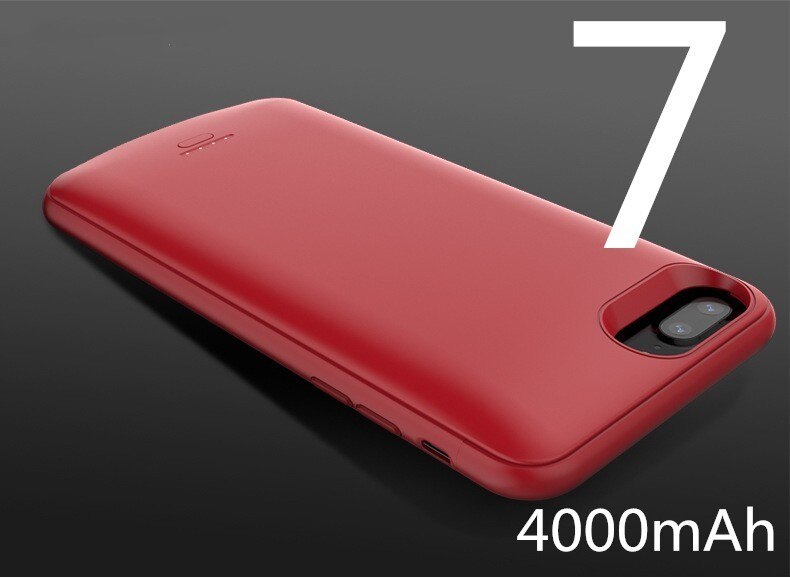 Xilecaly Battery Charger Case For iPhone 8 Plus 8 SE 5500 mAh Battery Case Power Bank For iphone 6s 6 7 Plus Charging Capa U: Red 7