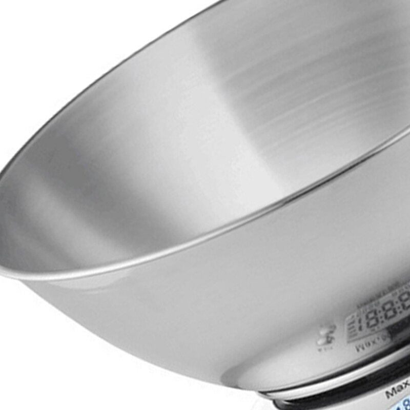 Food Kitchen Bowl Scale, Digital Grams and Ounces for Weight Loss, Baking, Cooking, Keto and Meal Prep, Silver