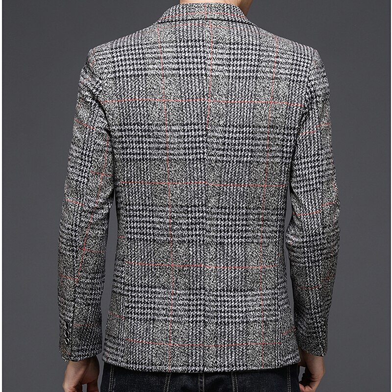 Chaqueta de traje a cuadros para hombre, Blazer británico Original, traje de boda, traje informal, abrigo, J687, otoño