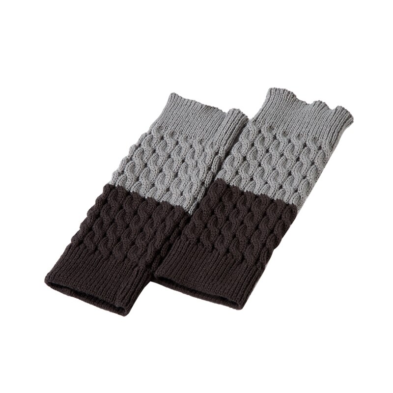 Varme sokker dame vintertrekk sko støvel sokker patchwork støvel mansjetter termisk akryl strikket: Shh