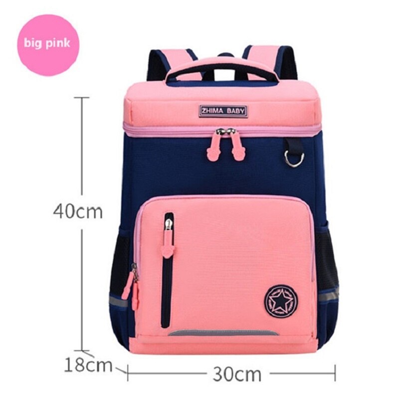 Mochila ortopédica de estilo británico para estudiantes, mochilas escolares para niños y niñas, mochilas escolares a prueba de agua: big pink