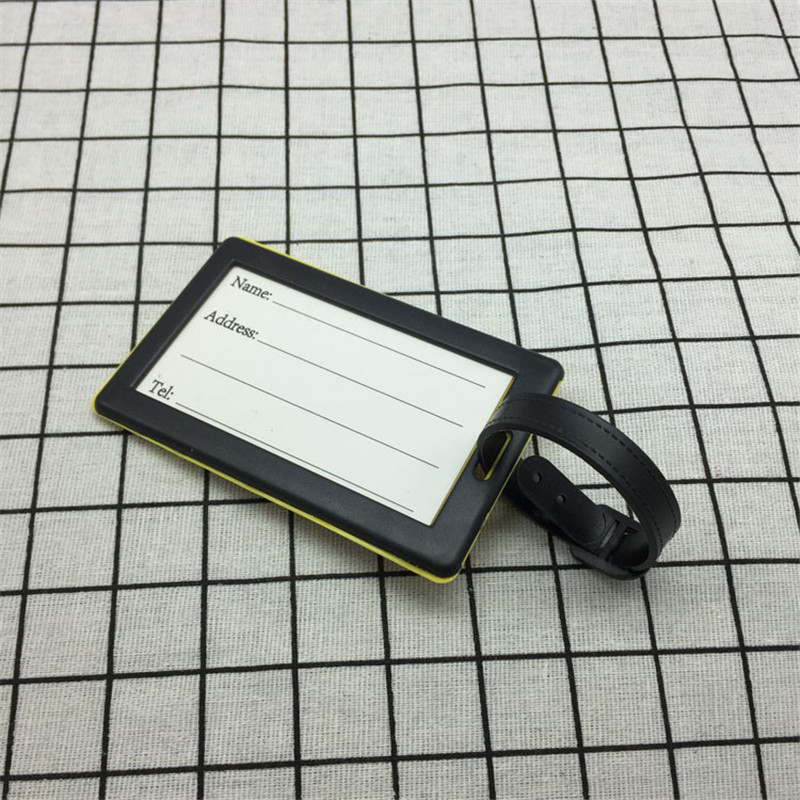 Carta creativa accesorios de viaje Etiqueta de equipaje de dibujos animados de Gel de sílice maleta ID dirección titular de equipaje de embarque etiquetas portátiles Labe