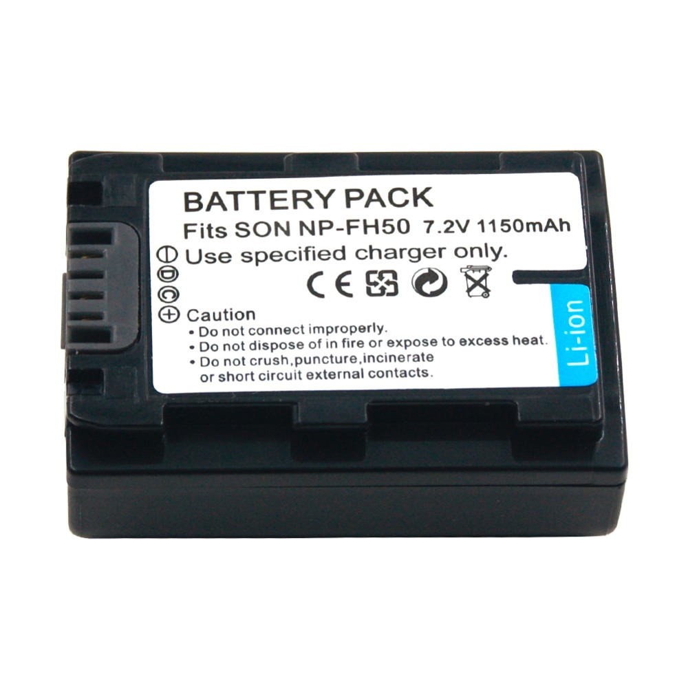 Batería Digital recargable NP-FH50 FH60 FH70 1150mAh para cámara Sony Alpha DSLR-A230 A290 A330 A380 A390 DVD103 DVD105