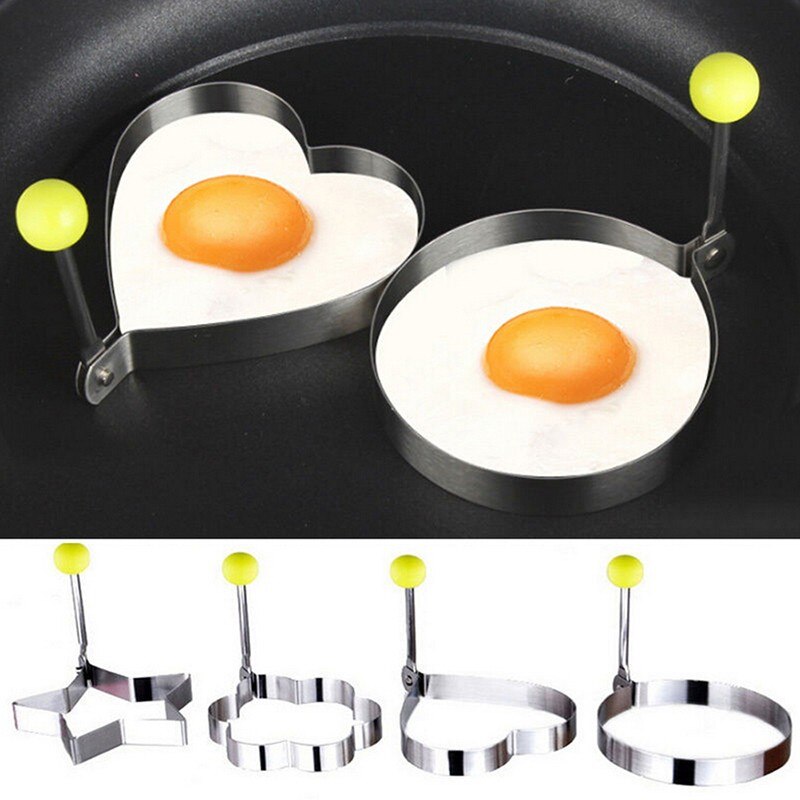 5 stk/lot eggeformer i rustfritt stål stjerne blomst hjerte sirkulære former pannekake eggeringer omelett eggeform søte frokostverktøy