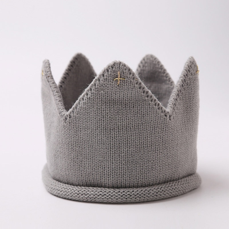Knit Kroon Baby Hoofdband Baby Baby Tulband Hoofdbanden Voor Meisjes Kids Peuter Prinses Haarband Haarband Baby Haar Accessoires: style2 gray
