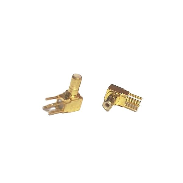 1pc SSMB Male Plug RF Coax Convertor Connector PCB Mount With Solder Post Right Angle Goldplated