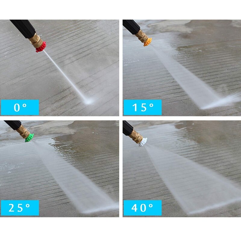 7x højtryksrenser kit , 7 sprøjtedysespidser ,1/4 tommer 4500 psi  (2.5 gpm) & 5 stk højtryksrenser spraydyser 1