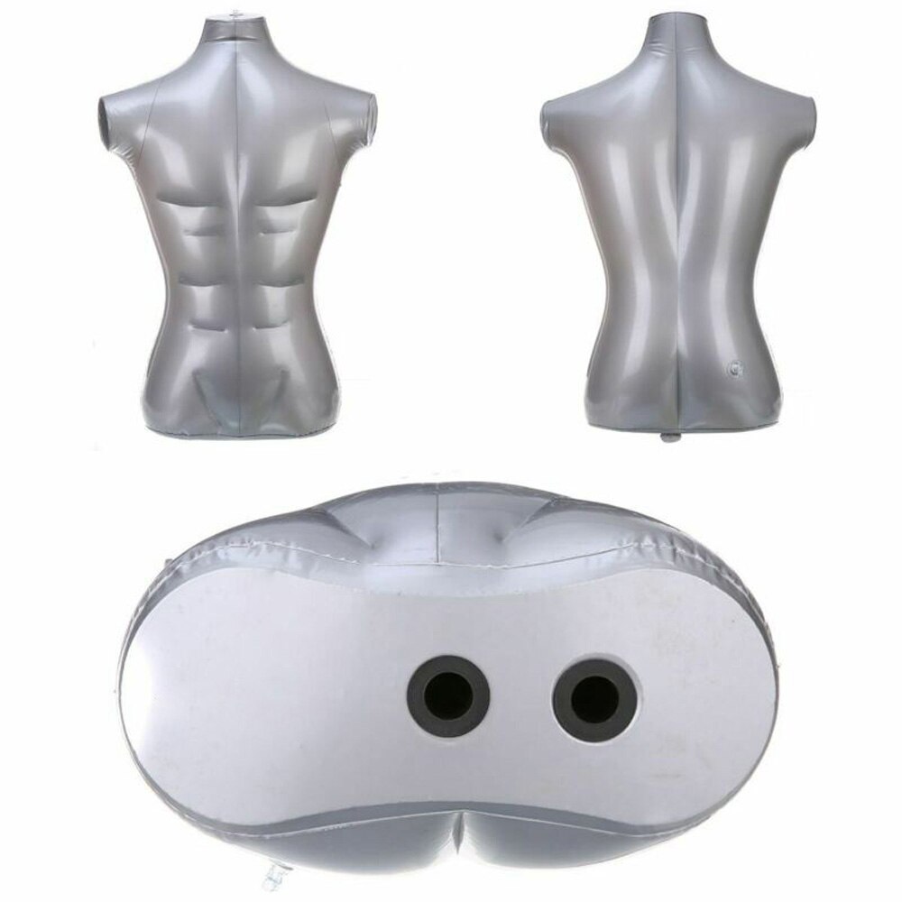 1*Model PVC Plastic Male Inflatable Torso Form Mannequin Model Silver Shop Display Models Storage Model Dummy Torso