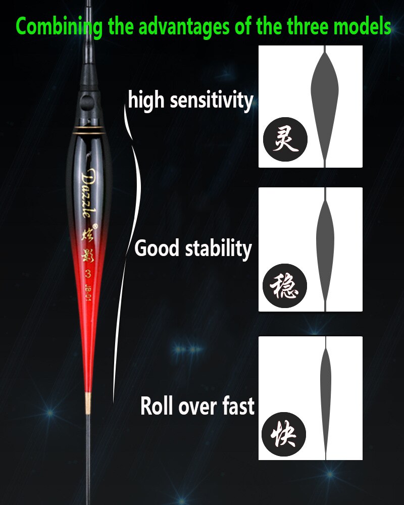 Smart Fishing Led Light Float Luminous Glowing color float Including battery Remind High Sensitivity Alarm Fish Bite angeln