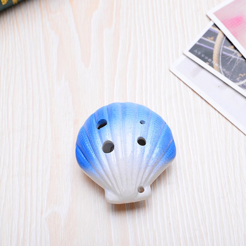 3 Kleuren Ocarina 6 Gat Shell Kleine Ocarina Alto C Tone Beginner Ocarina Toeristische Souvenir Onderwijs Speelgoed Keramische Hanger: Blue