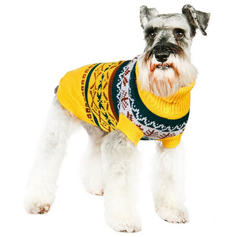 herrlich KEK XS-XL Kleine Hund zur Seite fahren Warme Herbst Winter Hund Kleidung Welpe Strickwaren Rollkragen Häkeln Hund Mantel Chihuahua Yorkie: Gelb / S
