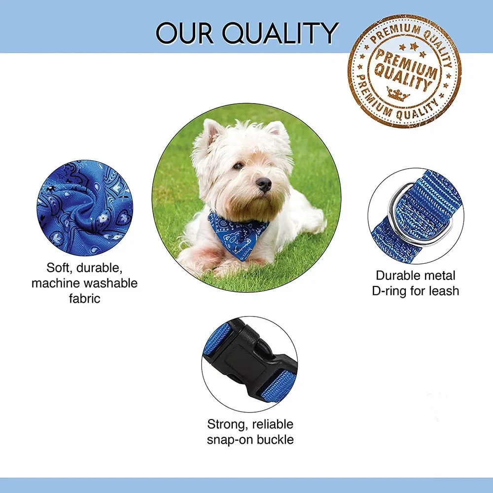 Pañuelo para perro, bufanda para cachorro y gato, collares ajustables para perros pequeños, medianos y grandes, pañuelo para mascotas, Baberos, accesorios de vestir