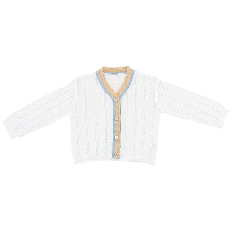 0-24M Kids Baby Girl Boy Cardigan Knitted Sweater Coats Casual Stripe Cotton Top V-Neck Single Breasted Top Outwear