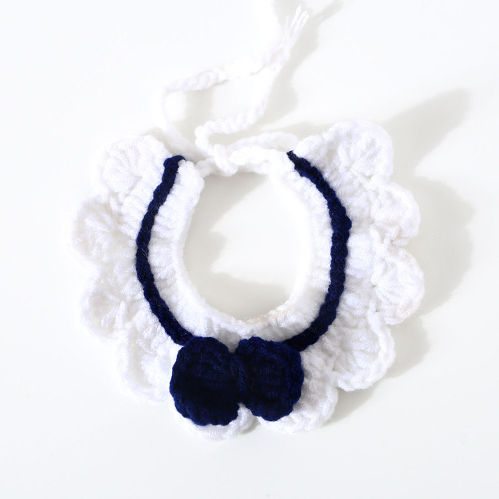 Bandanas de Gato, accesorios para el cuello, pajarita, Collar de ganchillo decorativo de Navidad para gatitos, bufanda de lana tejida a mano para perros pequeños: D / S
