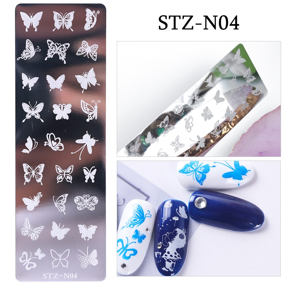 1 stücke Nagel Stanzen Platten Blume Blatt Geometrie Tiere Bild Stempel Vorlagen Dreamcatch N01-12Maniküre Drucken Schablone Werkzeuge: STZ-N04