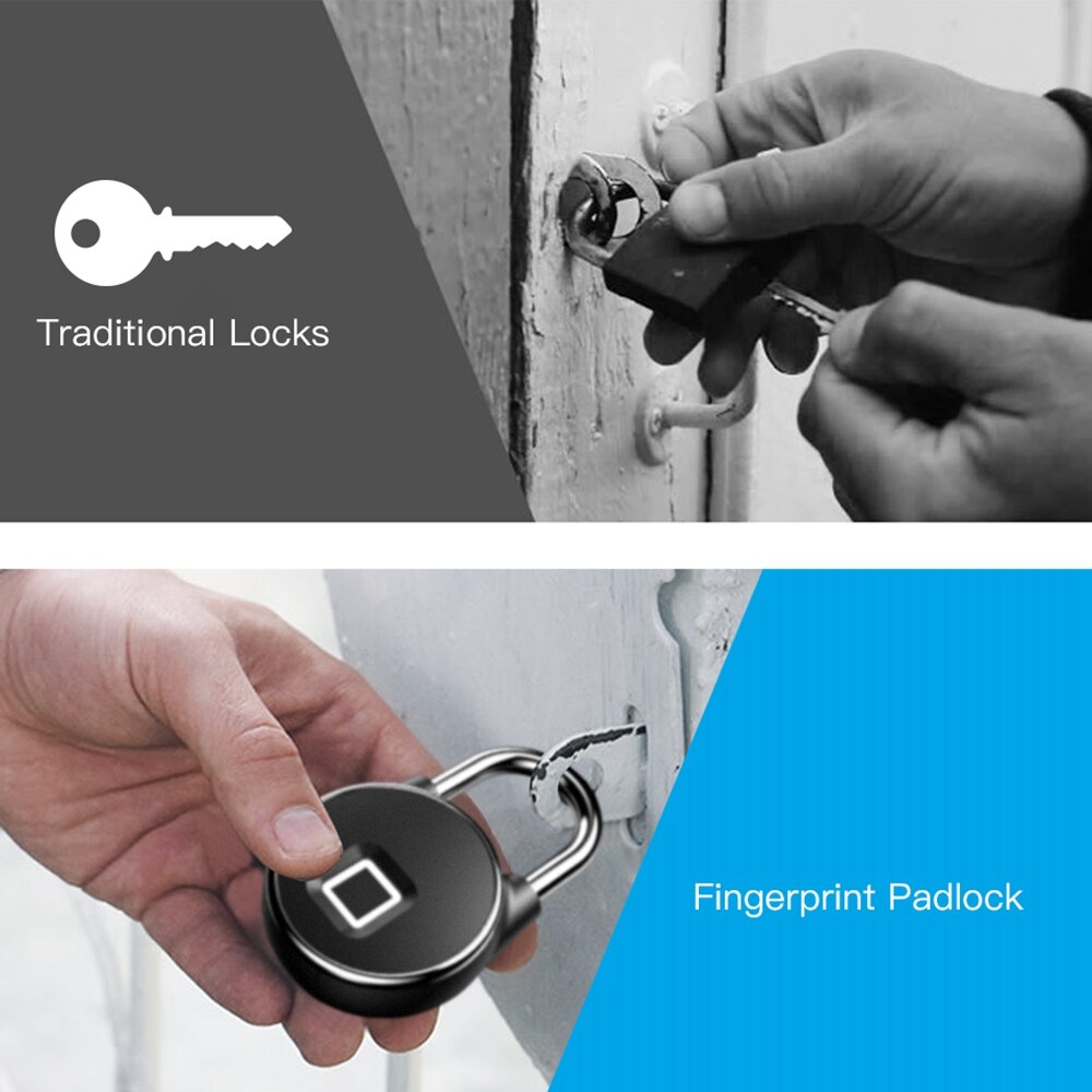 Tuya-cerradura inteligente con huella dactilar para el hogar, dispositivo de cierre de puerta con Bluetooth y huella dactilar, resistente al agua IP65, recargable por USB, de seguridad sin llave