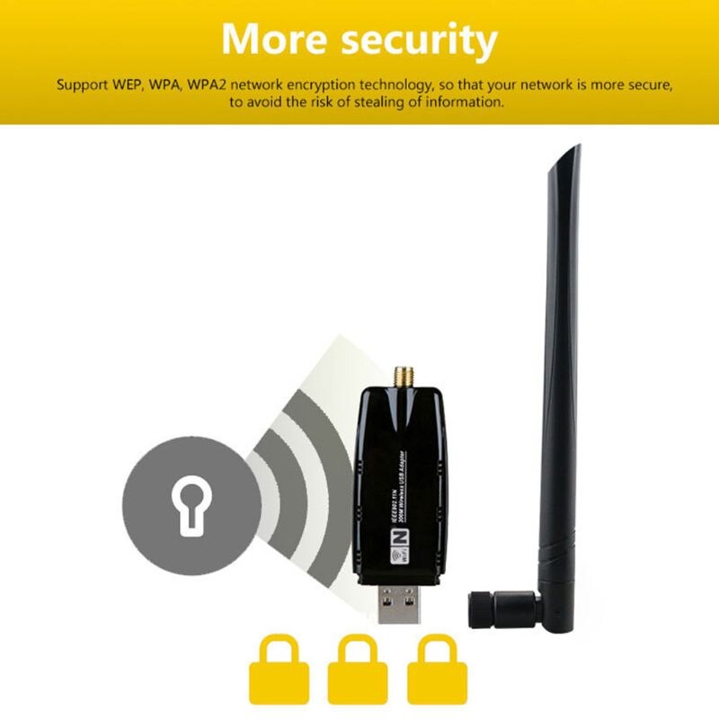 2.4g wifi usb lan adapter antenne trådløs mottaker nettverkskort for windows