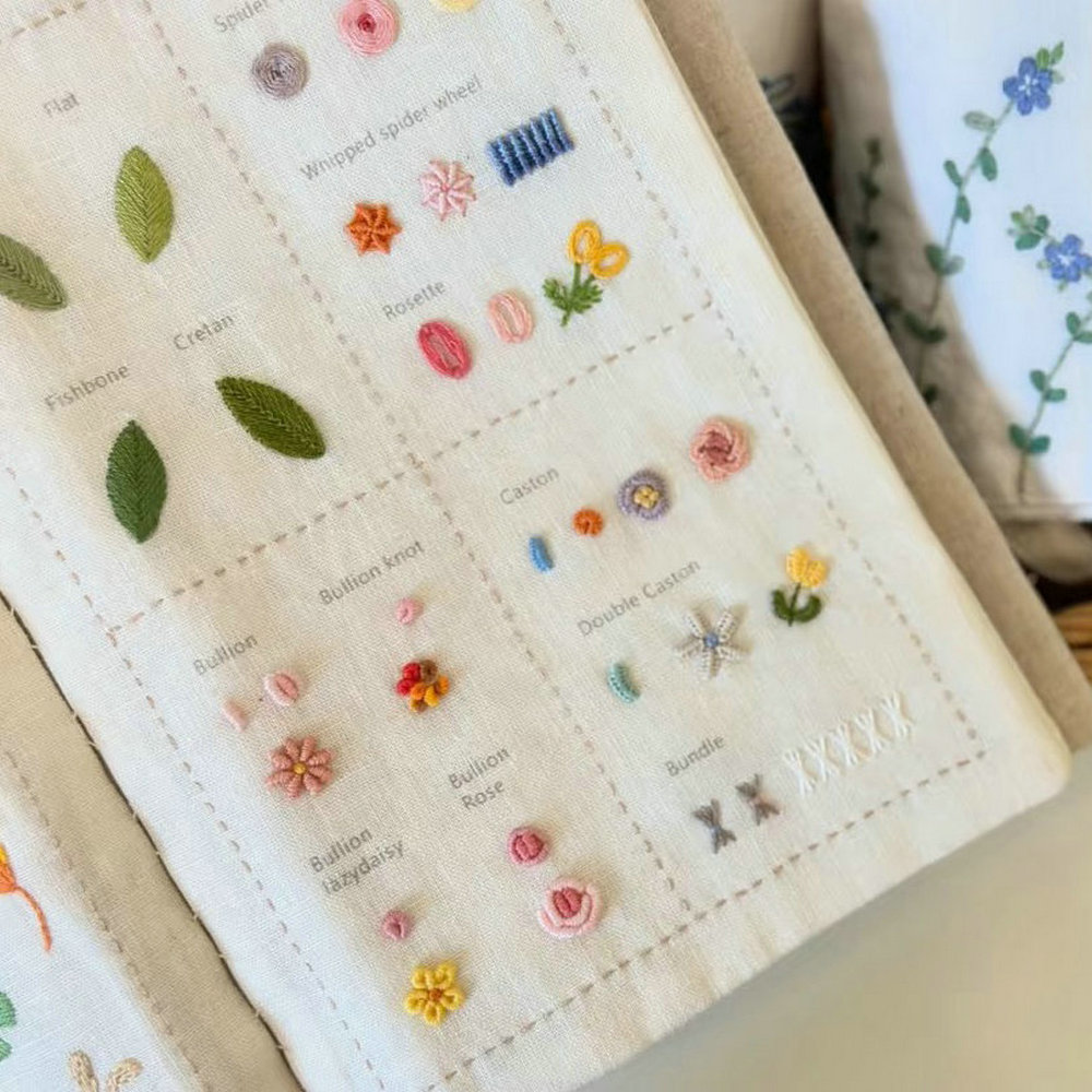 6 Pages Embroidery Stitches Book, DIY Stitch Books, Embroidery sewing books, Beginner Embroidery Sewing Kit