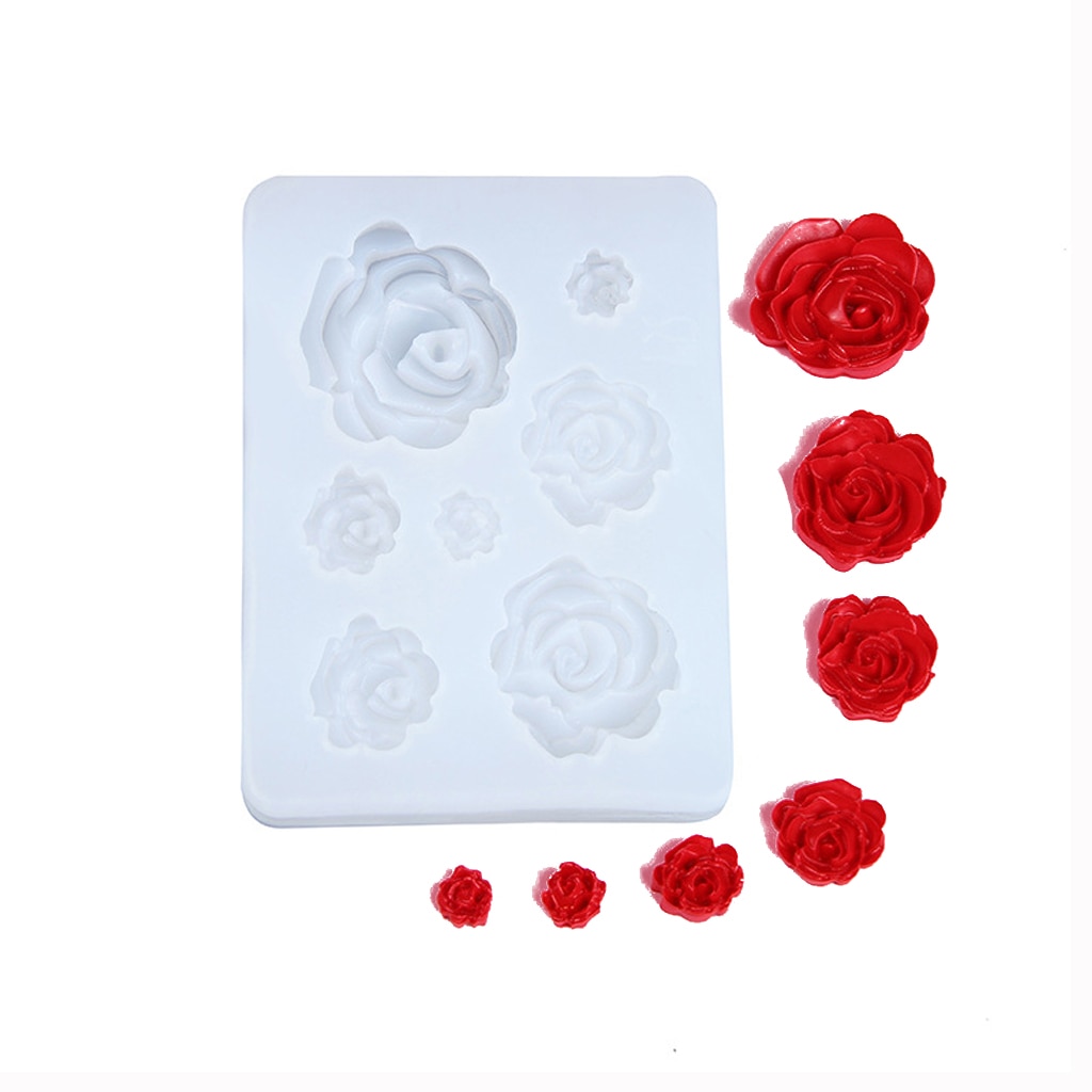 7 Maten Hars Rose Bloem Hanger Siliconen Mal Handgemaakte Epoxyhars Mallen Diy Craft Oorbellen Ketting Sieraden Maken Gereedschap