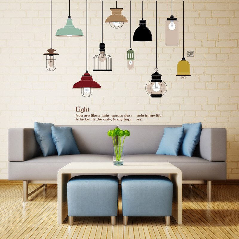 Chandelier Wall Stickers Home Decoration Cafe Leisure Area Art Stickers Environmental Protection PVC Removable Stickers
