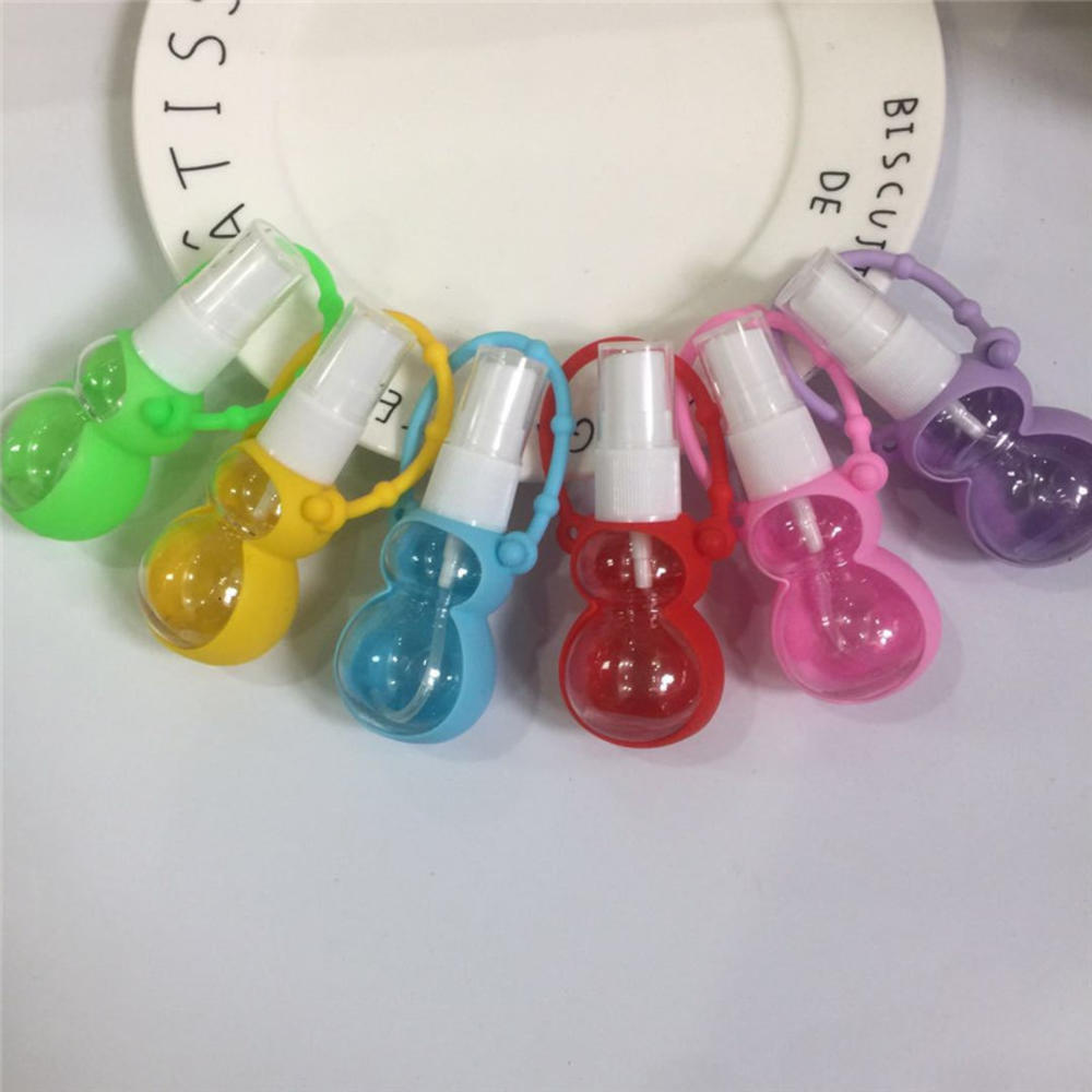 30ml silicone dos desenhos animados forma cabaça mini gel portátil desinfetante para as mãos mini garrafa recarregável removível viagem capa