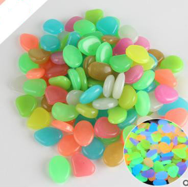 50Pcs Glow In The Dark Tuin Steentjes Glow Stones Rocks Voor Loopbruggen Tuinpad Patio Lawn Yard Decor lichtgevende Stenen: Colorful