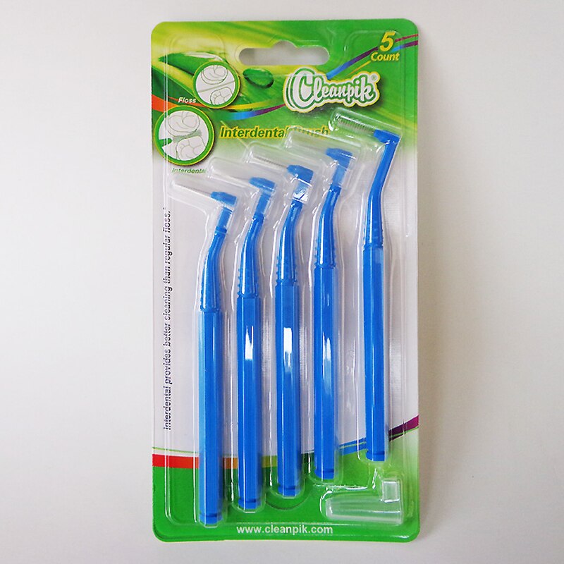 Cepillo Interdental de ortodoncia en forma de L, 5 colores, cuidado bucal, higiene, hilo Dental