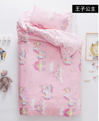 3 Stuks Baby Beddengoed Set Leuke Dier Katoen Wieg Beddengoed Kit Cartoon Omvat Kussensloop Laken Dekbedovertrek Zonder filler