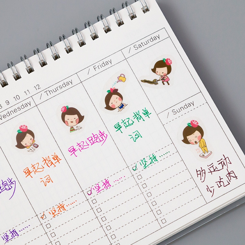 Kawaii Agenda Planner Notebook 365 Daily Weekly Monthly Schedule Organizer Journal Note Books School Office Stationery