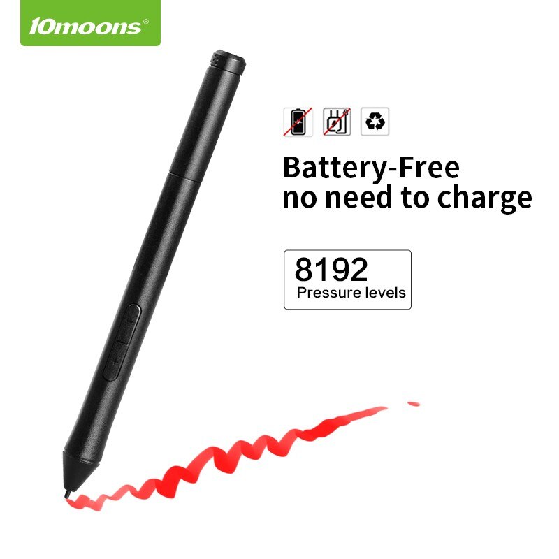 10 lunas G30 gráfico tableta de dibujo con rodillo clave gran área activa Digital Tablet teléfono Android