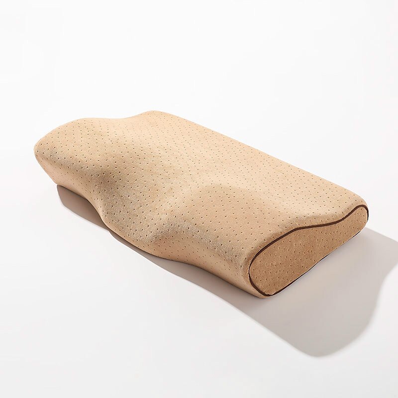 Comfortabele Memory Foam Kussen Nek Massage Ergonomische Curve Cervicale Orthopedische Hals Bed Slapen Hoofd Kussen Kussen: Bruin