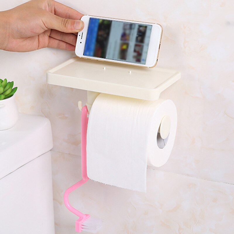 Badkamer Tissue Doos Plastic Wc-papier Mobiele Telefoon Houder Wandmontage Opbergdoos Huishoudelijke Servet Dispenser Organizer