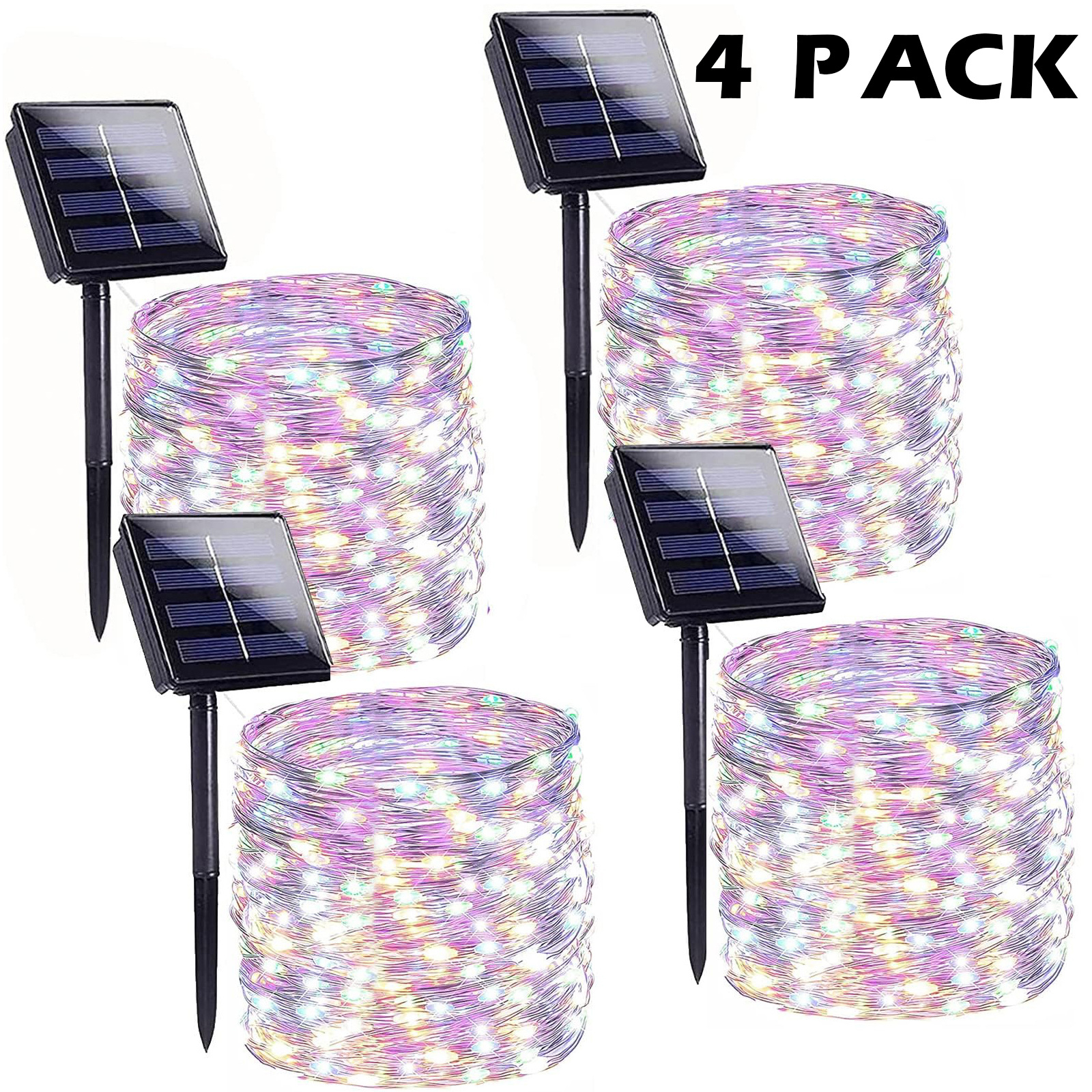 1/2/4pc Solar String Lights Outdoor LED Solar Twinkle Lights Outside Waterproof 8 Modes Fairy Decoration for Garden Yard Wedding: forest green / 81-100W
