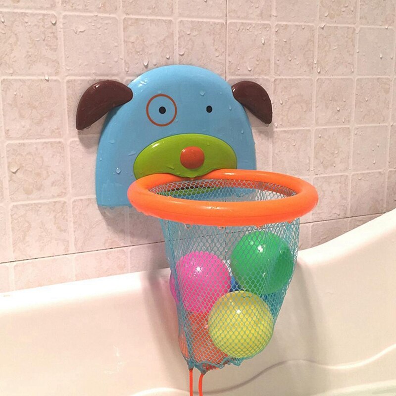 Barn bad dabbling leksak basketkorg stativ sport basket för baby shower - en ocean ball