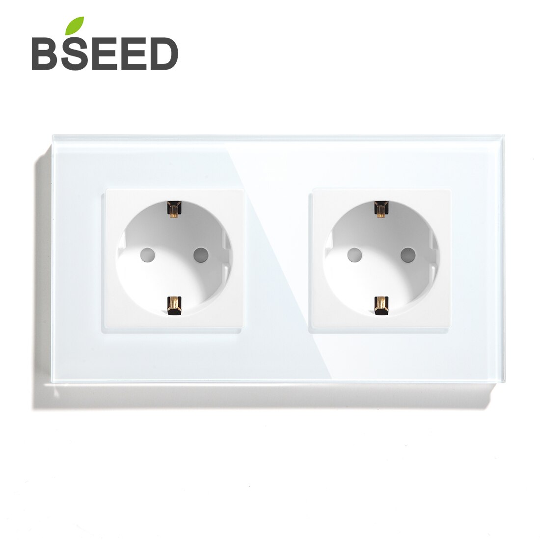 BSEED Touch Screen Light Switches LED Backlight EU Wall Sockets Switches Glass Panel Max.Load 300W 1/2/3Gang LED Light Switches