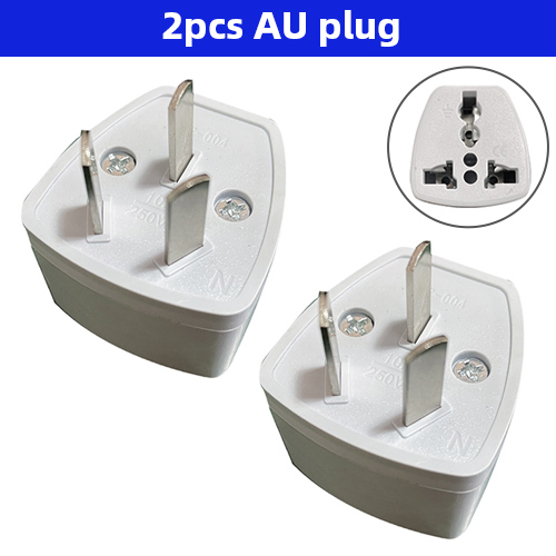 2pcs EU Plug Adapter EU US UK AU Plug Adapter Electric Charger Socket Travel Adapter Australian Electrical Socket: Light Grey