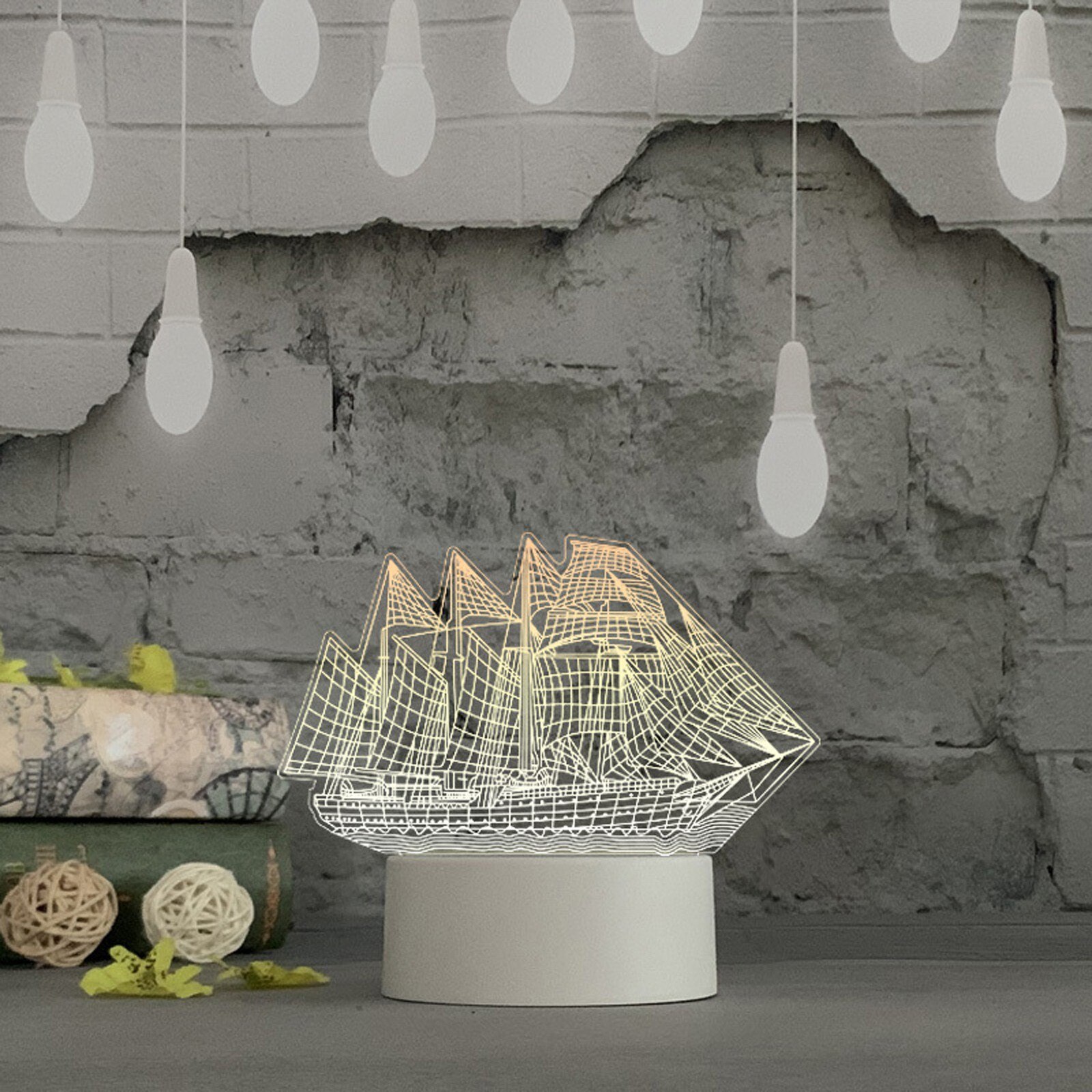 Veilleuse LED 3D avec chargeur USB, attrape-animaux, luminaire décoratif d'intérieur, idéal pour une Table, un bureau ou une chambre à coucher, ou comme de noël: E