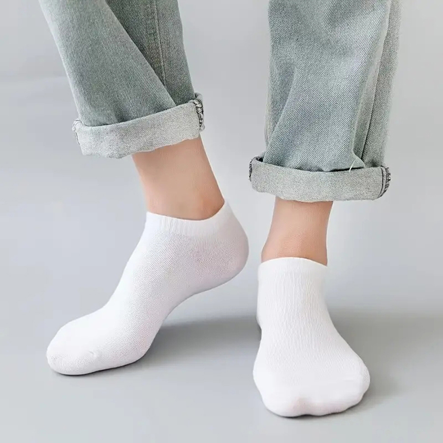 10/12/20/40 pares de calcetines náuticos para hombre, calcetines deportivos de negocios con absorción de sudor para verano y otoño, calcetines tobilleros suaves sin pilling de Color sólido