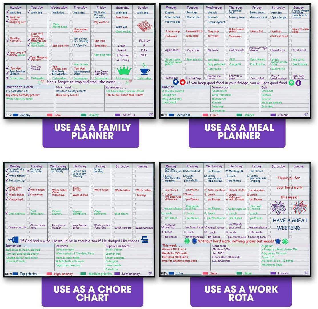 Magnetic Display Family Planner, Refrigerator Sticker, Reusable, Daily, Weekly And Monthly Planner Tool Business Meeting Tool