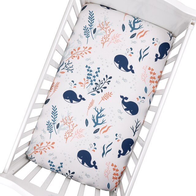 130CM*70CM Newborn Baby Fitted Crib Sheets Printed Bed Sheet For Children Mattress Cover Protector Cartoon Sheets: GLLC0009-1