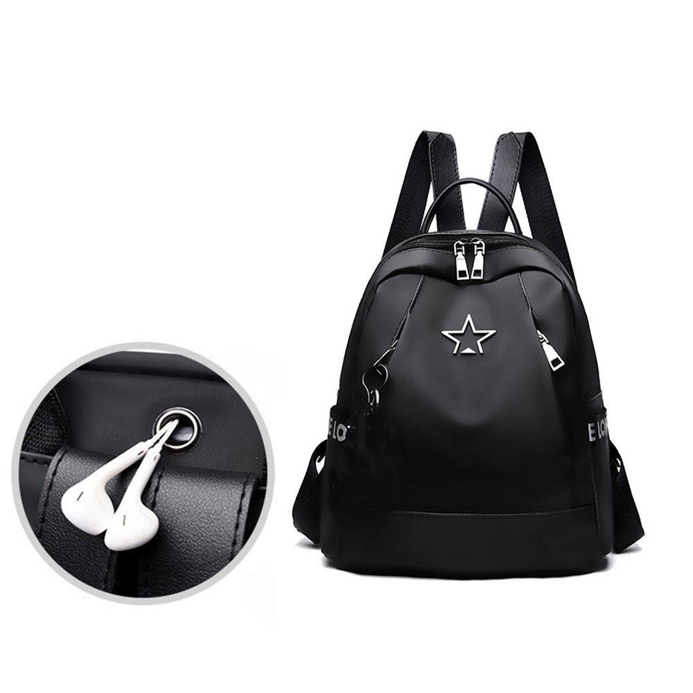 Mochila negra de gran capacidad para mujer, bolso de hombro femenino, mochila blanda Oxford para mochila de adolescente, de viaje, nueva