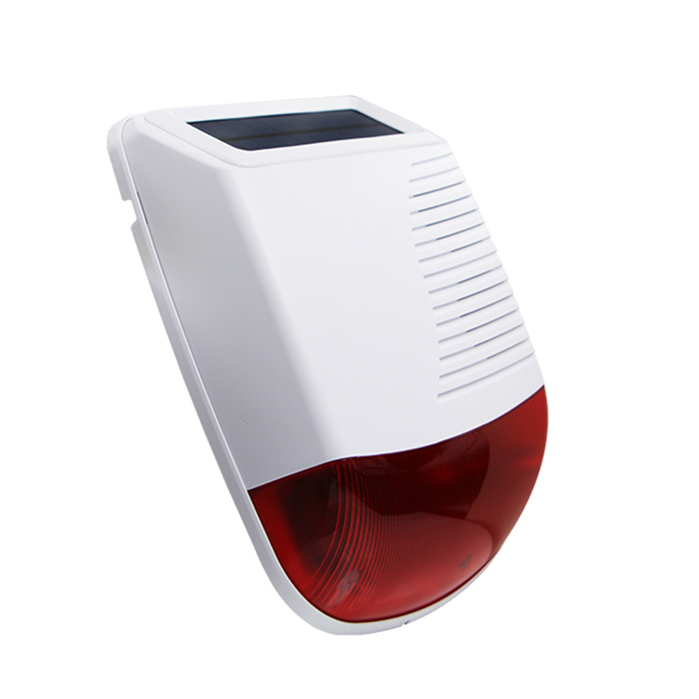 Mula-alarma Solar inalámbrica para exteriores, sirena estroboscópica alimentada por Sensor de movimiento, CC de 3,7 V, para casa, tienda, garaje