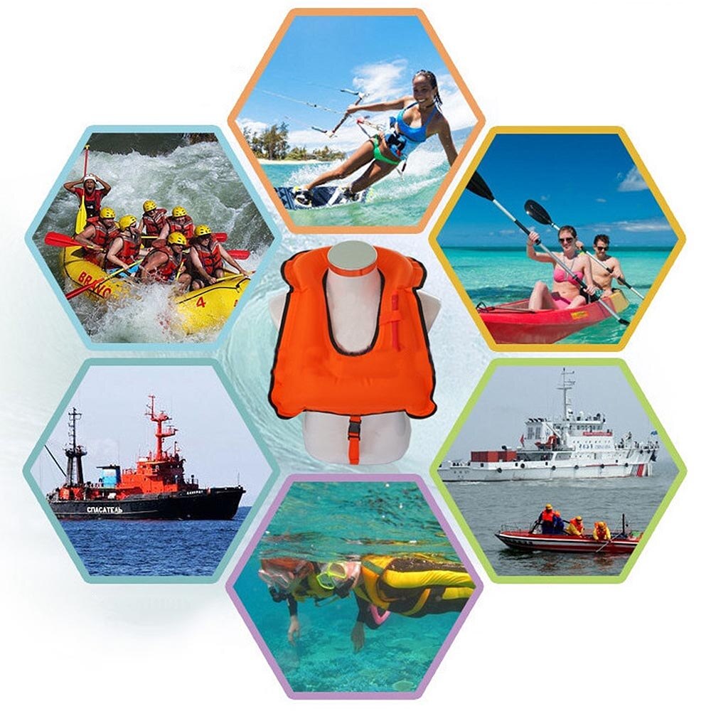 Life Jacket Adult Inflatable Snorkel Vest Portable Child Safety Jacket Floating Swimming Surfing Water Sports Life Saving Jacket