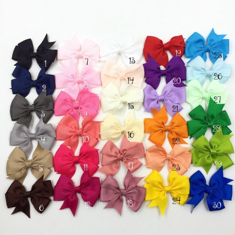 10 Stks/pak Multi Kleuren Bow Clips Meisjes Haarspeld Solid Bows Boutique Hoofddeksels Haar Clip Kinderen Haaraccessoires