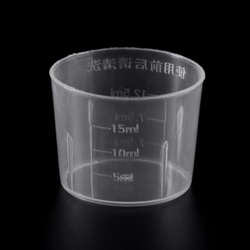 10Pcs 15ml Clear Plastic Measuring Cup Graduated Measure Beaker Measuring Medicine Cups For Lab