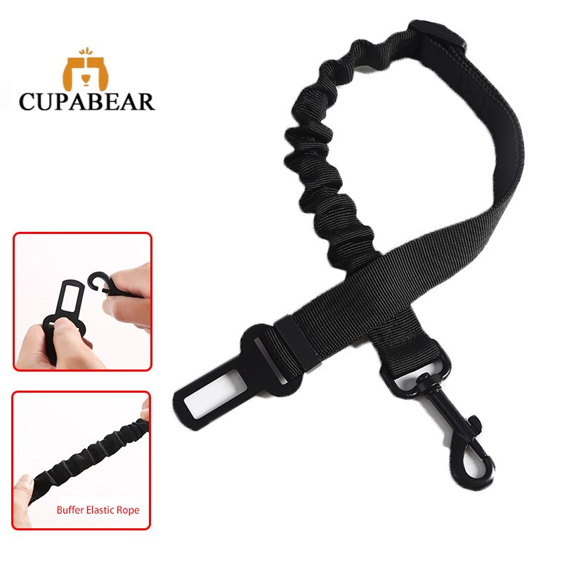 Correas para cinturón de seguridad de coche para perros, accesorio de barra de pestillo 2 en 1 para mascotas grandes y pequeñas, correa de seguridad elástica de viaje para coche, suministros de tipo Universal