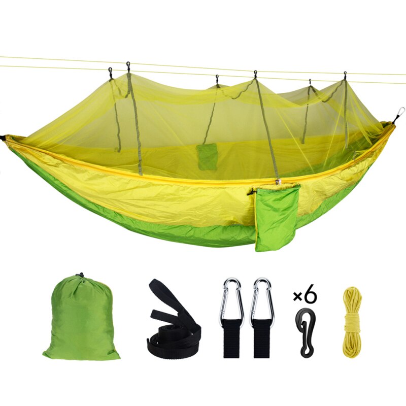 Double Outdoor Person Travel Camping Hanging Hammock Bed Wi Mosquito Net Set Tents Tents & Shelters Camping & Hiking: 10