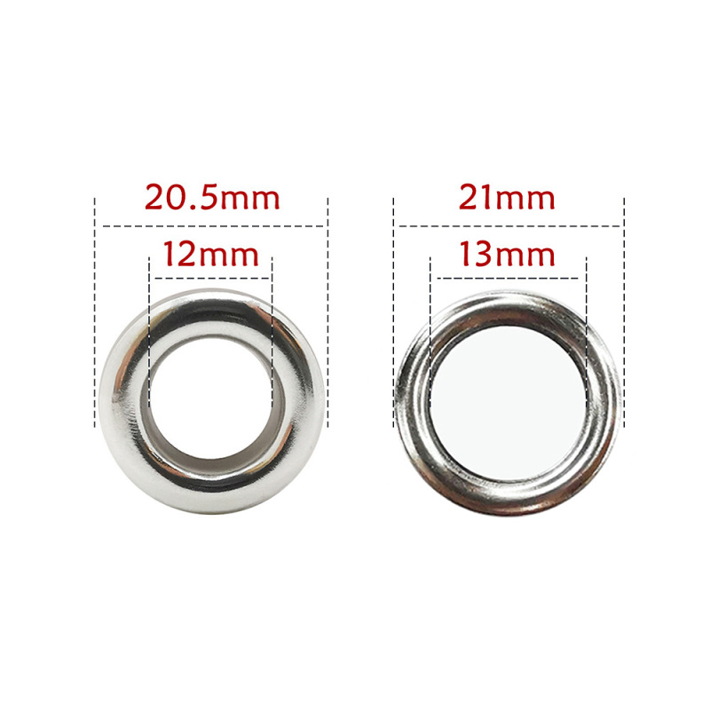 Ojales perforados de acero inoxidable para zapatos, accesorios de decoración para cinturón de ropa, 100 unids/paquete: 12mm