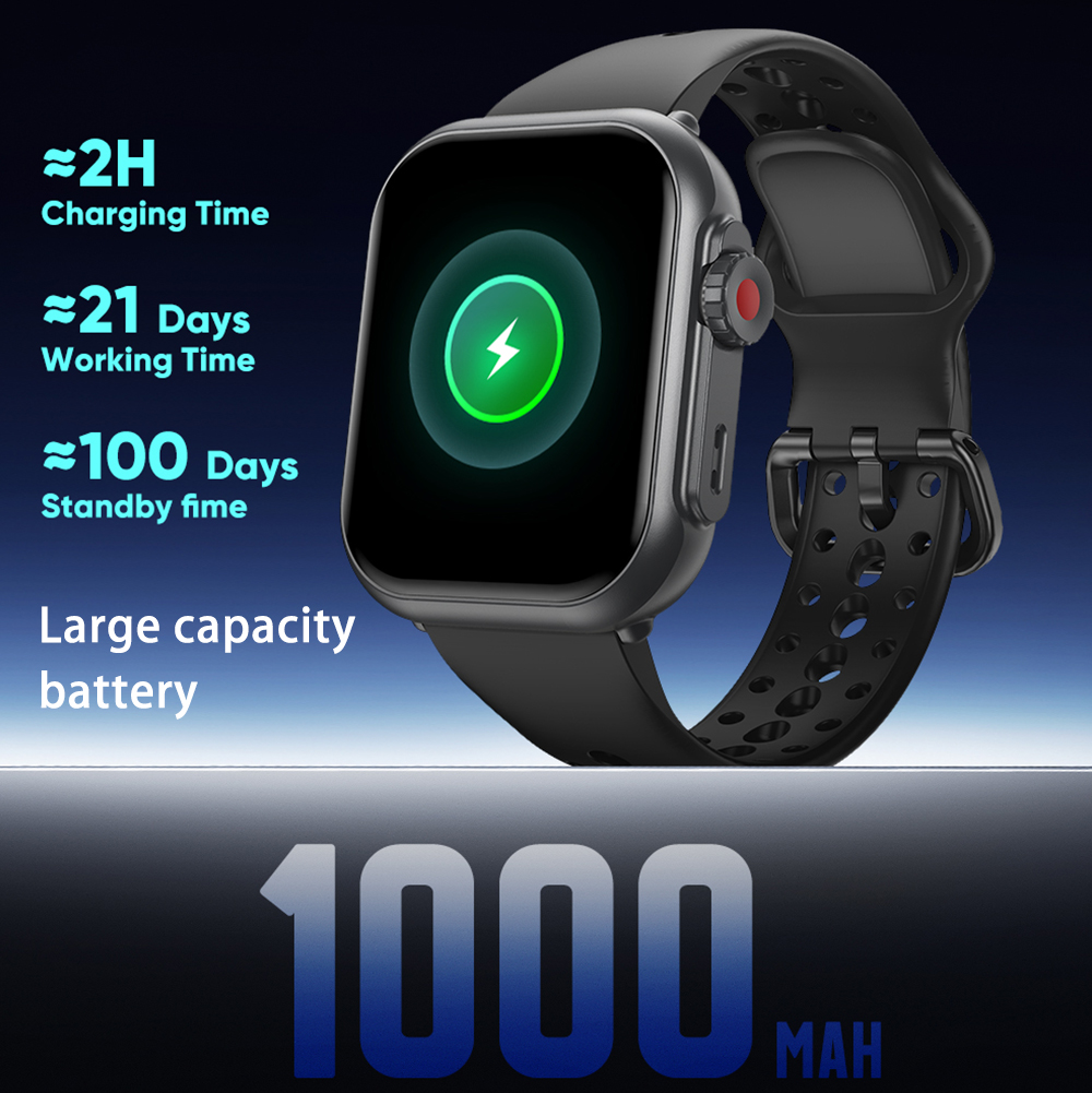 Wytrzymały inteligentny zegarek 1000mAh połączenia Bluetooth mężczyźni kobiety Smartwatch bransoletka zdatność sportowy niestandardowy zegarek twarz 2025 nowość dla Xiaomi